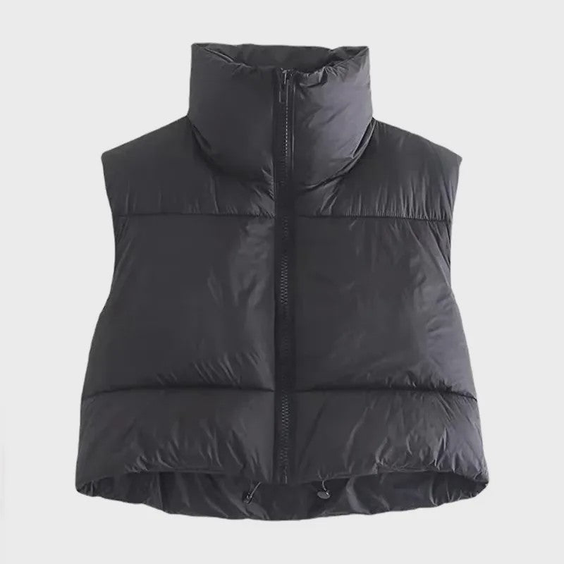 Korte Dames Bodywarmer met Opstaande Kraag - Winter Collectie