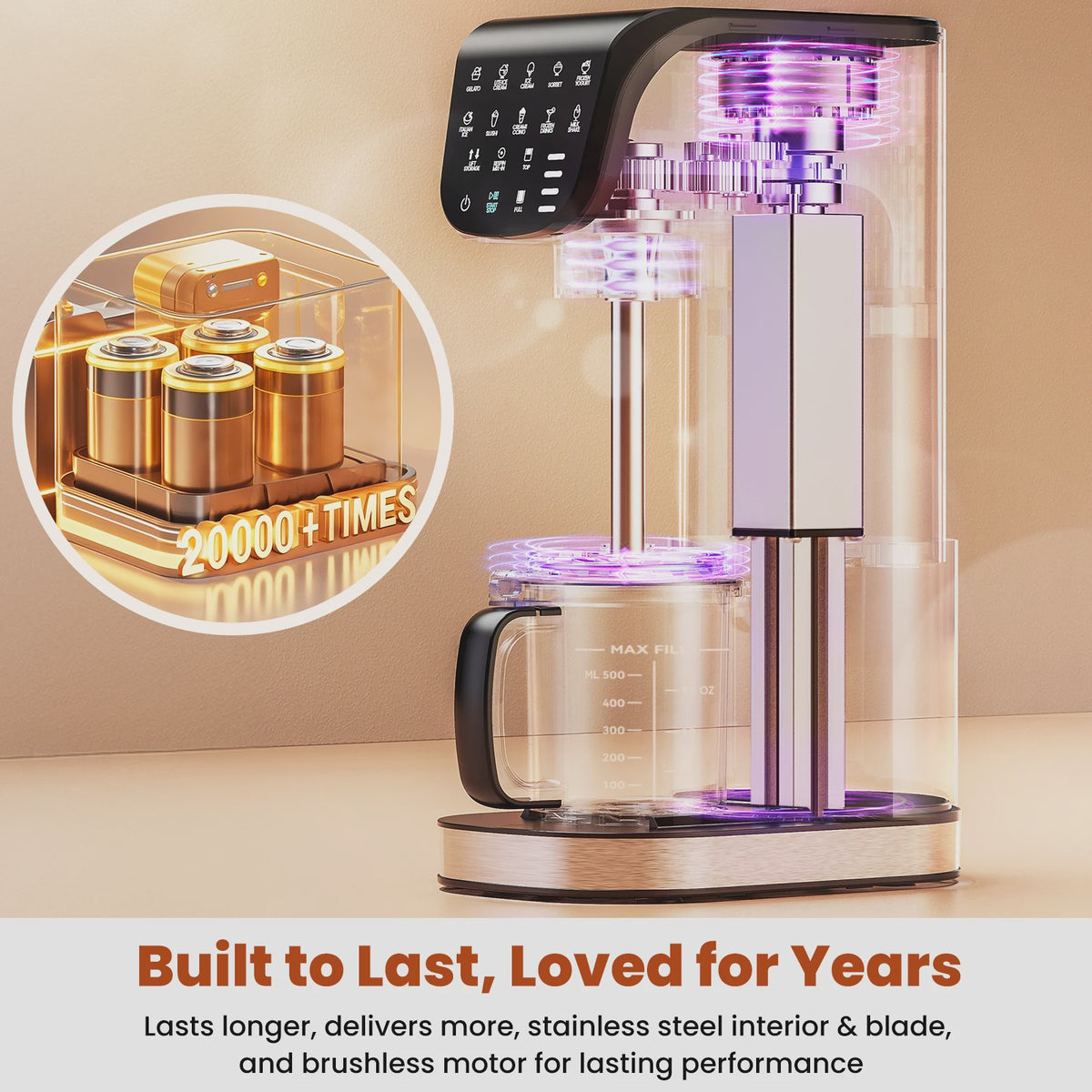 Automatische IJsmachine 12-in-1: Maak IJsl, Sorbet, Frozen Yogurt & Smoothies