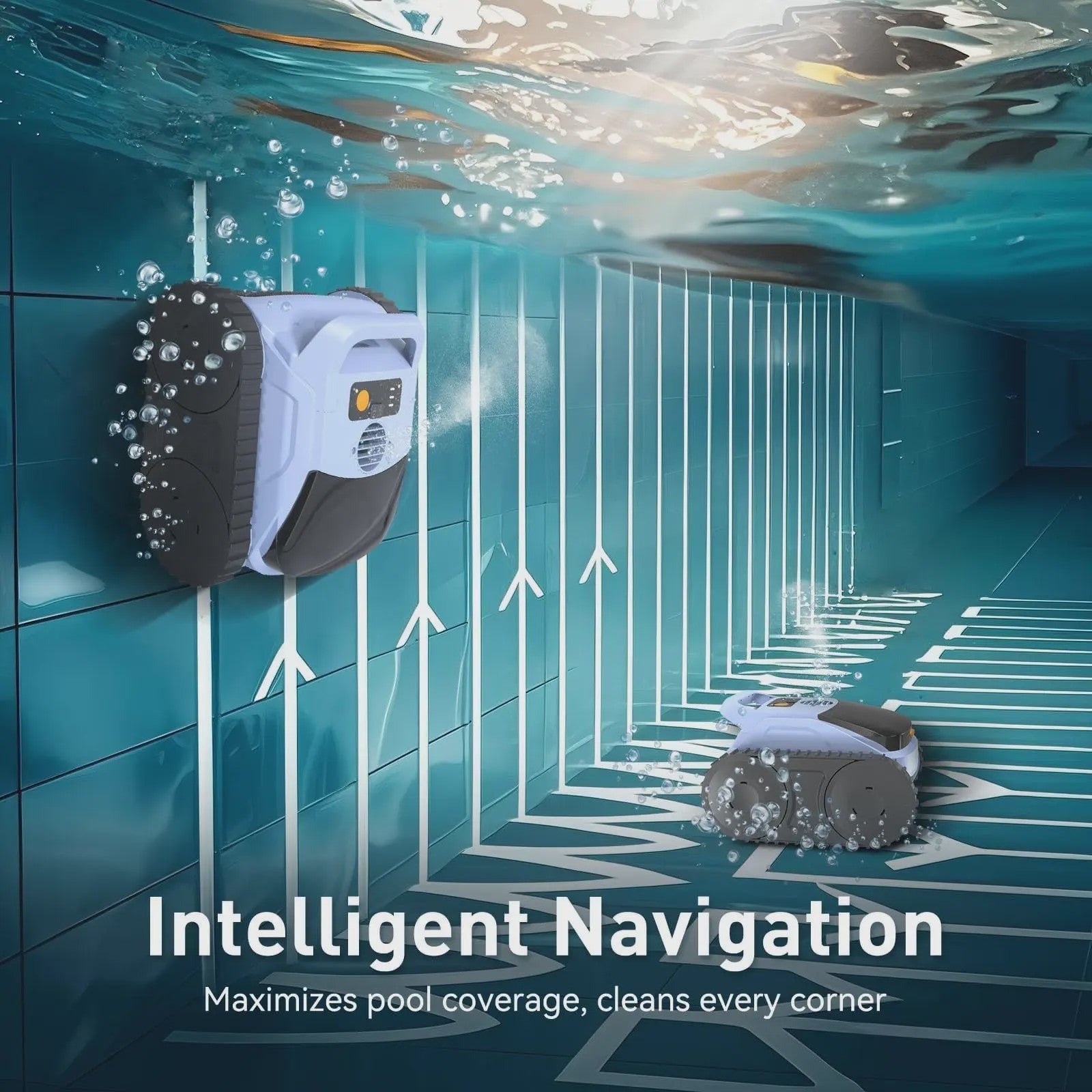 Seauto SAT 20/20PRO Draadloze Zwembad Reinigingsrobot met Sonar Navigatie & Wandklimfunctie