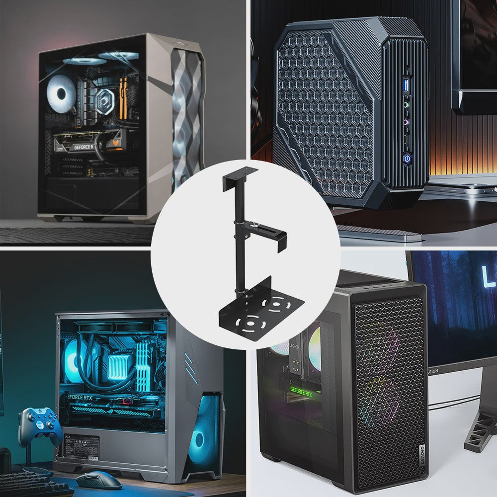Universele PC Case Houder Onder Bureau - Verstelbaar & 25kg Draagkracht