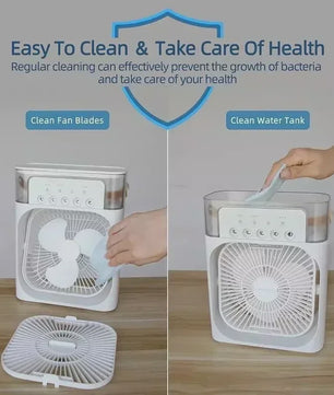 Draagbare 3-in-1 Air Cooler Ventilator met Vernevelaar en LED Nachtlampje