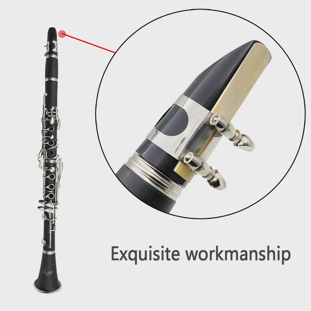 Professionele Bb Klarinet met 17 Toetsen - Bakeliet Houtblazer Instrument