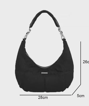 Dames Retro Onderarm Tas - Zwarte Hobo Schoudertas Y2k Stijl