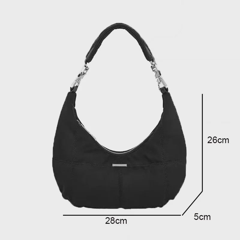 Dames Retro Onderarm Tas - Zwarte Hobo Schoudertas Y2k Stijl