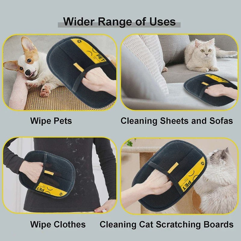 Elektrische Haarverwijderaar Handschoen voor Honden & Katten - Herbruikbaar & Wasbaar met Pluisroller