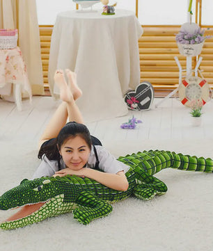 Reusachtige Pluche Krokodil Knuffel - 105-195cm - Levensechte Alligator Speelgoed & Kussen