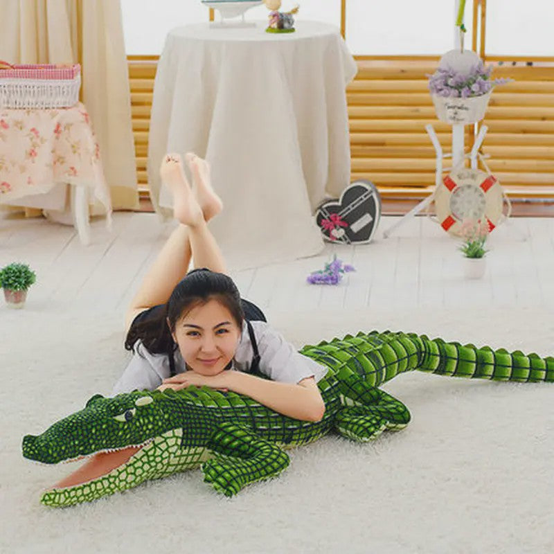 Reusachtige Pluche Krokodil Knuffel - 105-195cm - Levensechte Alligator Speelgoed & Kussen