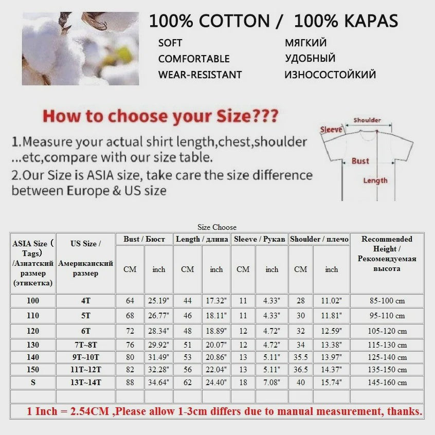 100% Katoenen T-shirt Dames & Kinderen - Zomer, Kortmouw, Wit Effen, Schattig Stijl
