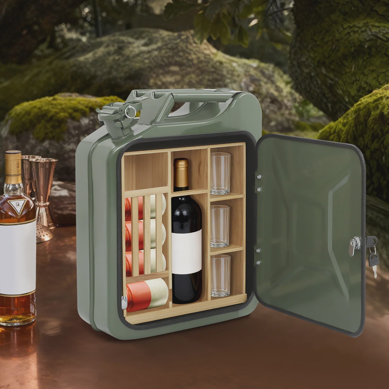 Jerrycan Minibar met Slot - Unieke Drankenkast voor Buiten & Feesten