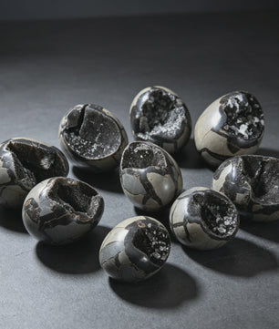 Septarian Draken Ei Kristal Geode - Zwart Kwarts voor Spirituele Heling & Decoratie