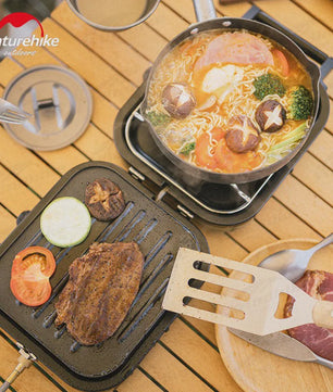 Naturehike Dubbele Camping Gasbrander 1700W met Grillplaat - Lichtgewicht & Draagbaar