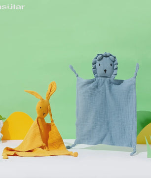 Zacht Muslin Baby Knuffeldoekje met Konijn - Comfort & Slaapmaatje voor Pasgeborenen