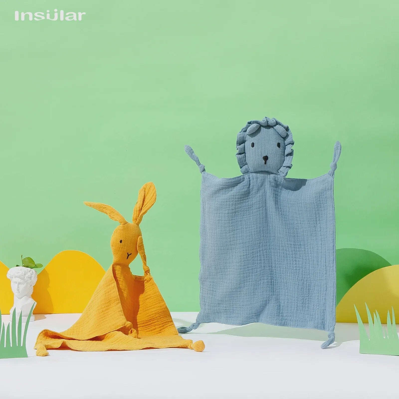 Zacht Muslin Baby Knuffeldoekje met Konijn - Comfort & Slaapmaatje voor Pasgeborenen
