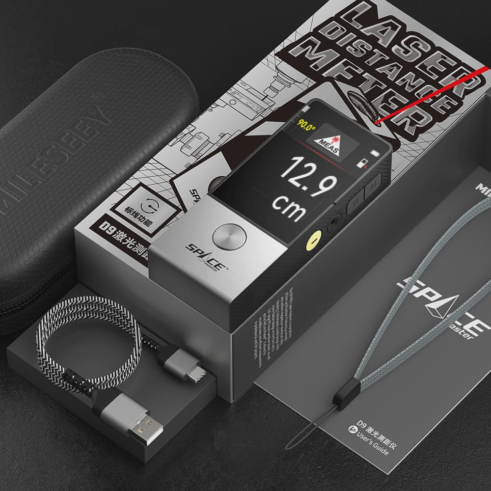 MILESEEY D9 Laser Afstandsmeter: Multifunctioneel met Wiel, Spraakuitvoer & Bluetooth