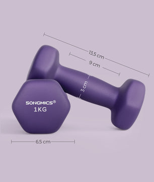 SONGMICS Halters Set (2 stuks) - Neopreen Coating, Zeskant Design - Verkrijgbaar in 1KG t/m 5KG