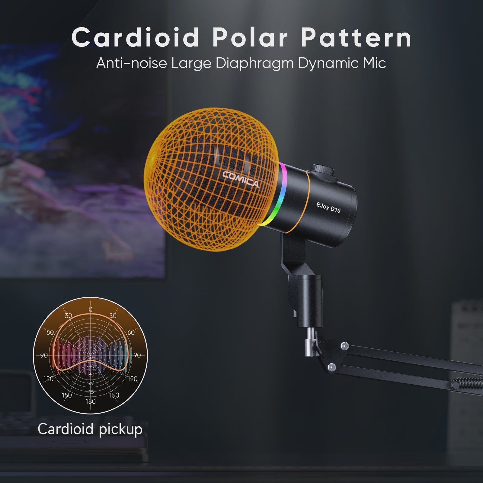 COMICA D10/D10 PRO Dynamische Microfoon: RGB, USB/XLR, Draadloos/Bedraad voor Streaming & Gaming