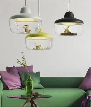 Moderne Glazen LED Hanglamp met Decoratieve Elementen - Sfeervolle Verlichting voor Woonkamer & Kinderkamer