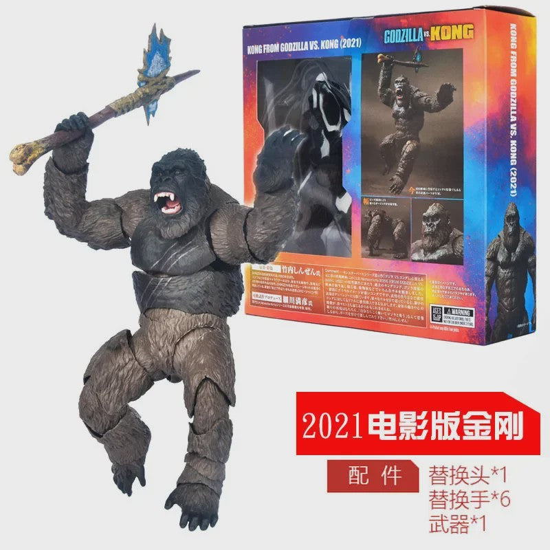 King Kong Actiefiguur 14cm - Godzilla vs. Kong (2021) - Beweegbare Gewrichten & Accessoires