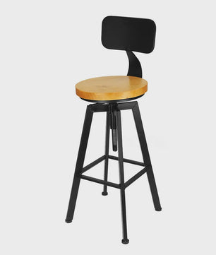 Set van 2 Stijlvolle Barstoelen - Verstelbaar Hout & Metaal met Draaibare Zitting