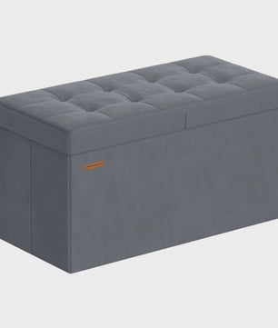 SONGMICS Opbergbank met Deksel - Velvet Zetel & Opbergruimte 76x38x38 cm