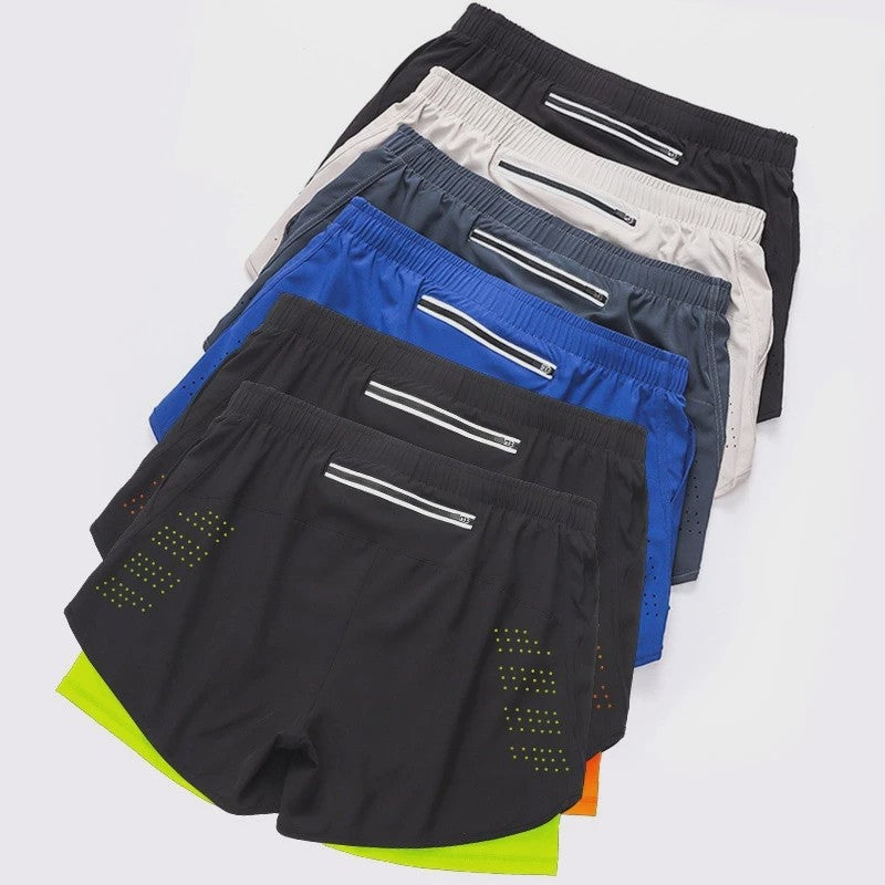 Heren Sportshorts Dubbellaags - Sneldrogend & Comfortabel voor Fitness en Hardlopen