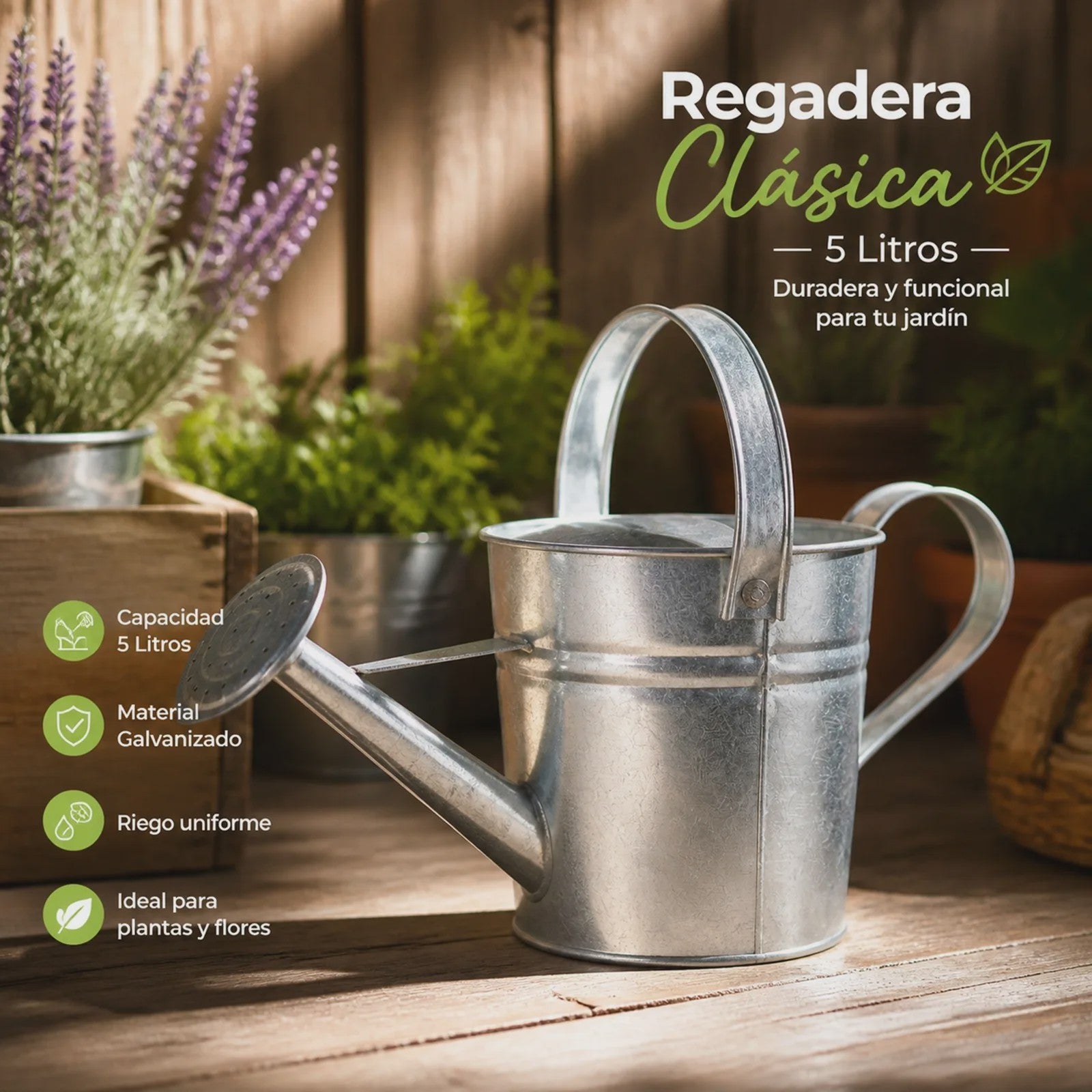 Vintage Gietijzeren Gieter - 2.3L & 5L - Roestvrij & Stijlvol voor Binnen & Buiten Tuinplanten