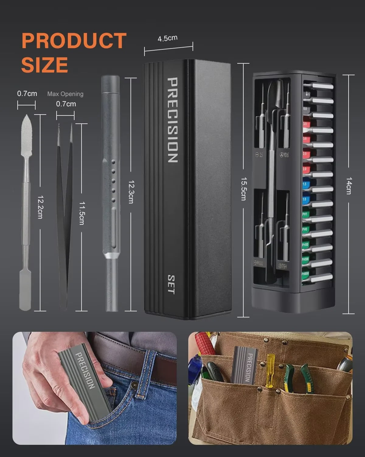 49-delige Precisie Schroevendraaier Set met 46 Magnetische Bits voor Elektronica Reparatie