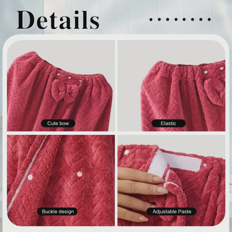 Draagbare Handdoek Set: Badjas Rok & Haarband - Zacht & Absorberend