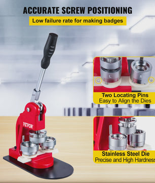 Professionele Badge Maker Machine: Maak Zelf Pins & Broches (25-75mm) - Inclusief 500/1000 Onderdelen