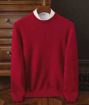 Heren Kasjmier Trui met Ronde Hals - Losse Pasvorm, Oversized - Herfst/Winter Collectie