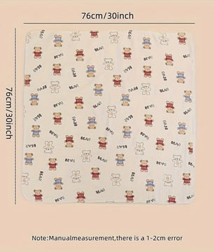 Zachte Muslin Swaddle Deken voor Baby's - Katoen, 80x80cm, met schattige prints
