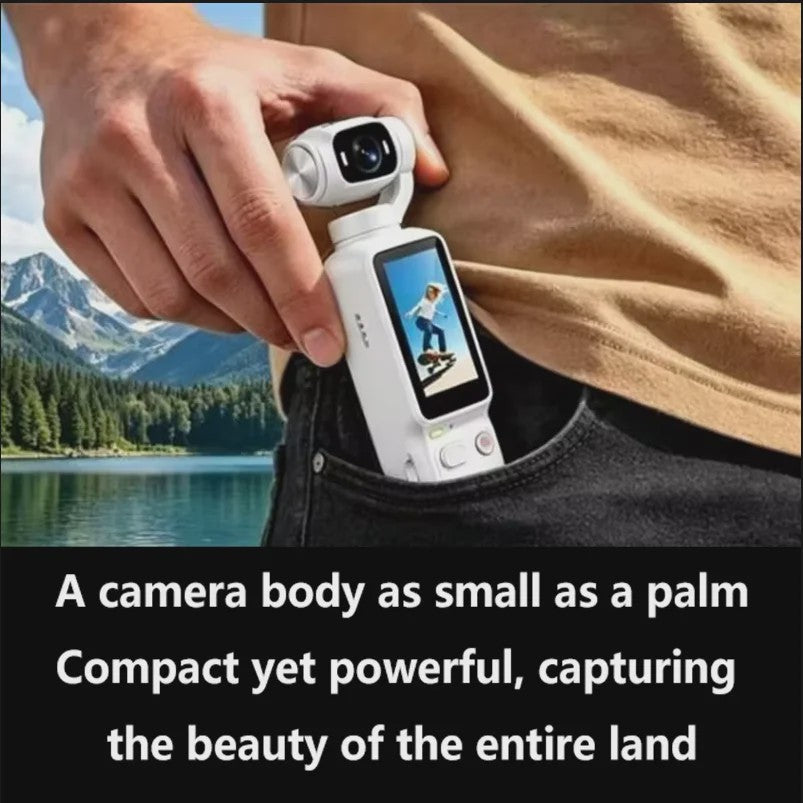 Compacte 4K Action Camera met 180° Roteerbare Lens - Ideaal voor Vlogs, YouTube & TikTok