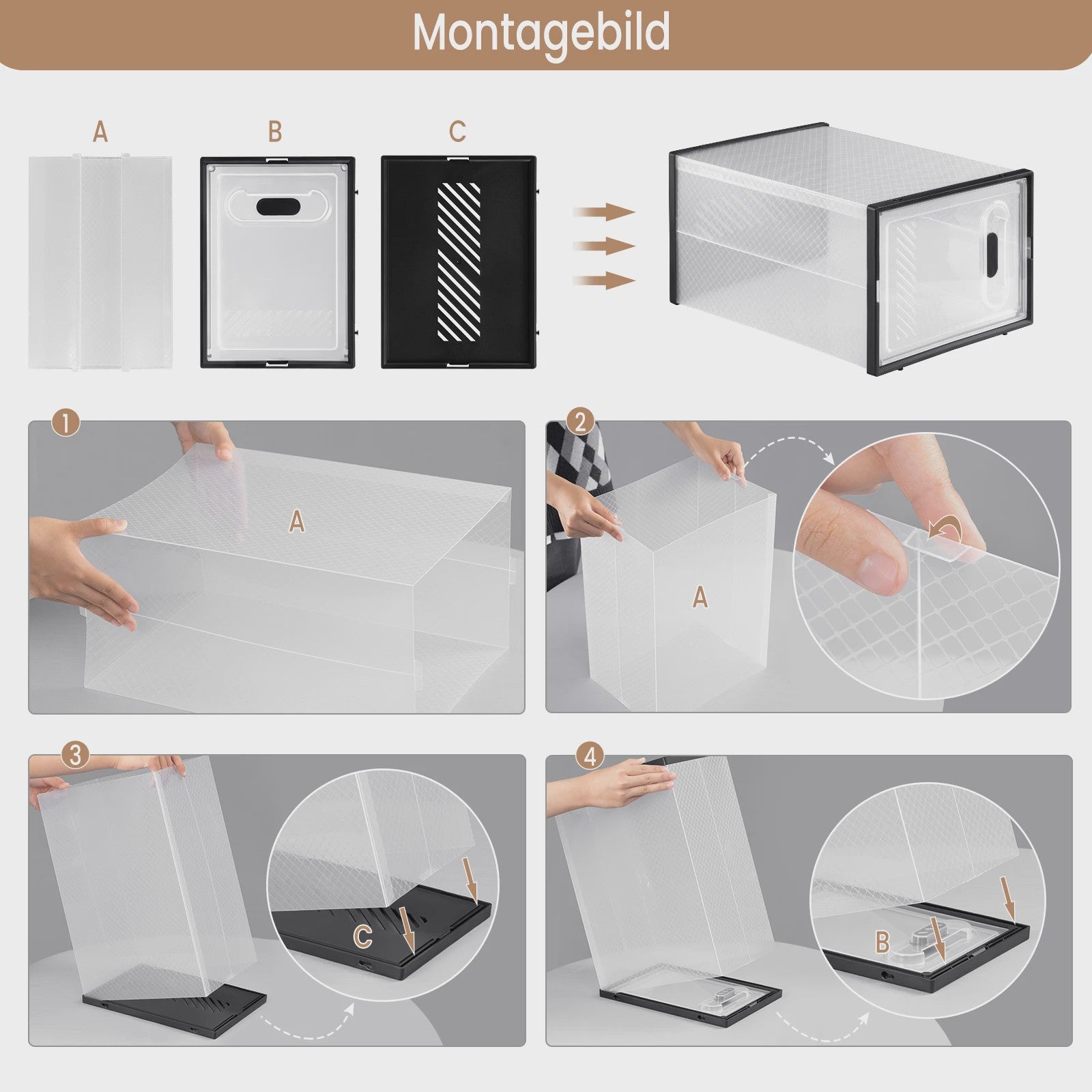 Stapelbare Transparante Schoenenboxen met Magneetdeur - 8, 12 of 18 Stuks