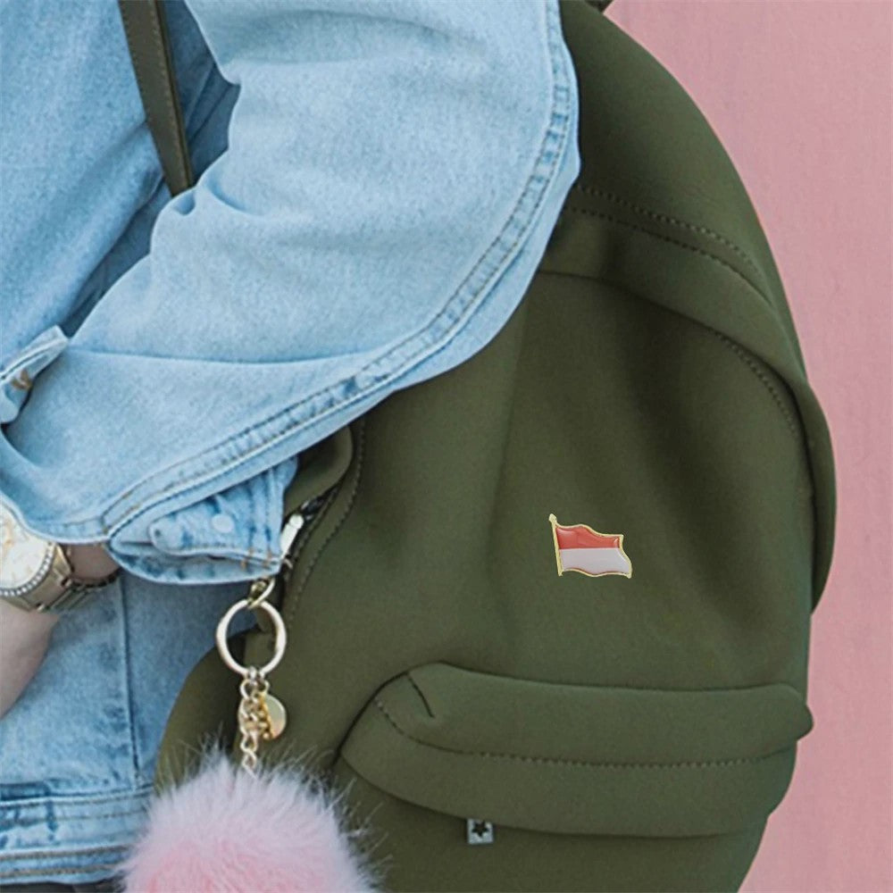 Indonesische Vlag Speld - Stijlvolle Badge met Vlinder Sluiting voor Kleding