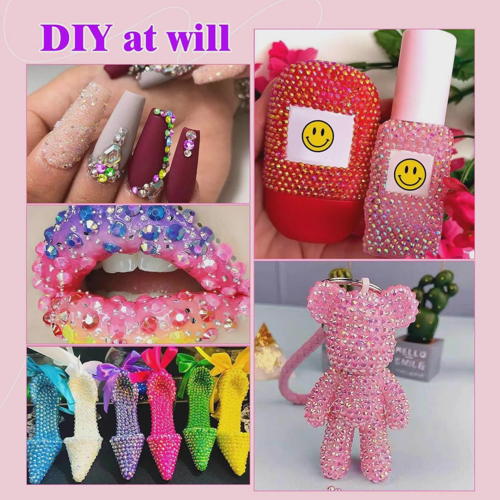 40 Kleuren Strass Steentjes Set 3mm - DIY Versier Kit voor Kleding, Nagels & Decoratie