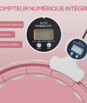 Verstelbare Fitness Hula Hoop met Massagepunten en Digitale Teller - 16 Segmenten