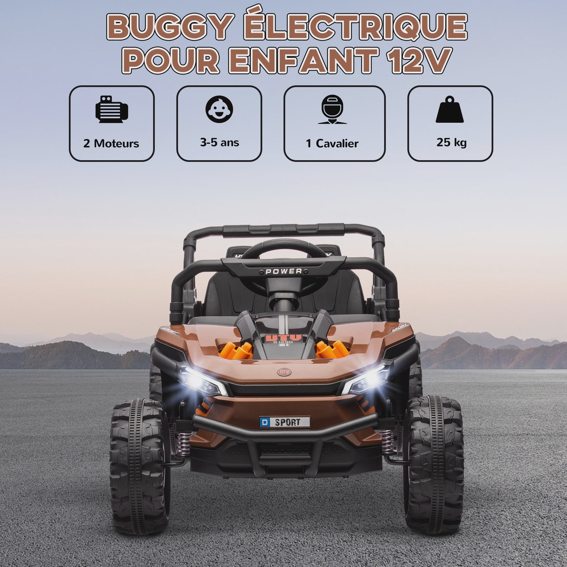 Elektrische Kinder Buggy Bruin met Afstandsbediening - 2 Motoren