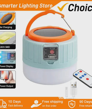 Draagbare Solar LED Camping Lantaarn met USB Opladen & Afstandsbediening