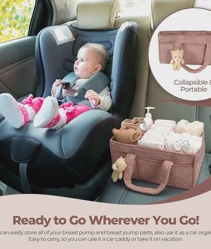 Luxe Baby Luiertas Organizer met Knuffelbeer - Opbergmand voor Commode & Luiers