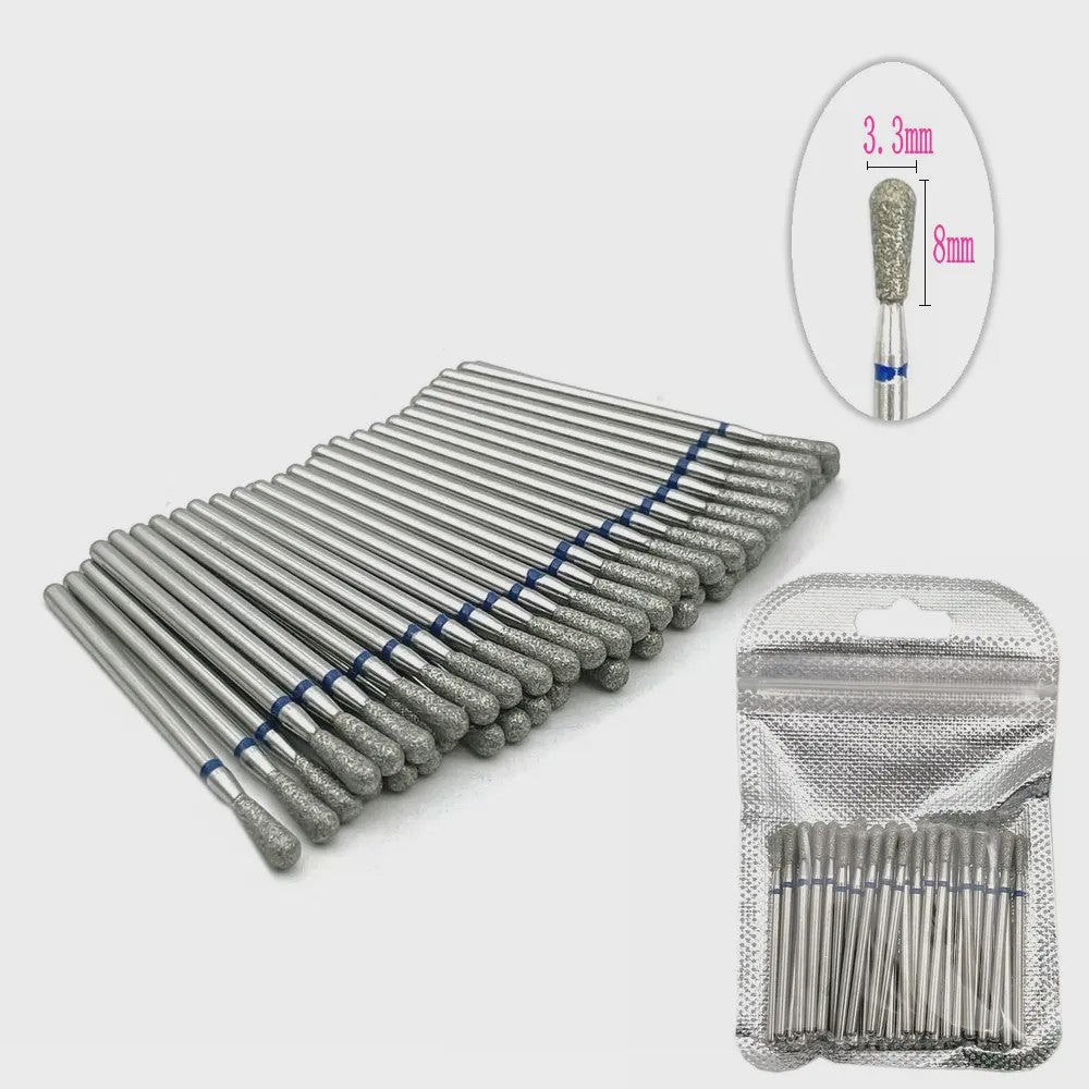 50 Stuks Diamant Freesjes Set - 2.35mm Schacht voor Nagel- en Tandheelkundig Gebruik