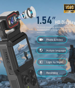 Draagbare Mini Actiecamera met HD Scherm, Nachtopnames & WiFi