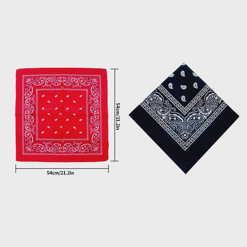 Modieuze Katoenen Bandana Sjaal 54x54cm - Paisley Print voor Dames & Heren