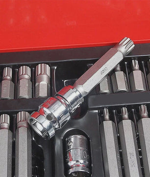 40-delige Torx Hex Spline Bit Socket Set met Werkhandschoenen en Opbergkoffer