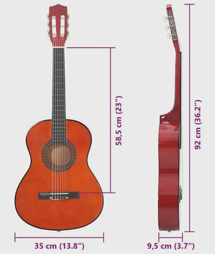 8-delige Klassieke Gitaar Set voor Beginners - 3/4 Maat (36 Inch)
