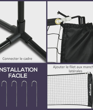 SPORTNOW 3-in-1 Sportset: Badminton, Pickleball & Volleybal met Verstelbaar Net