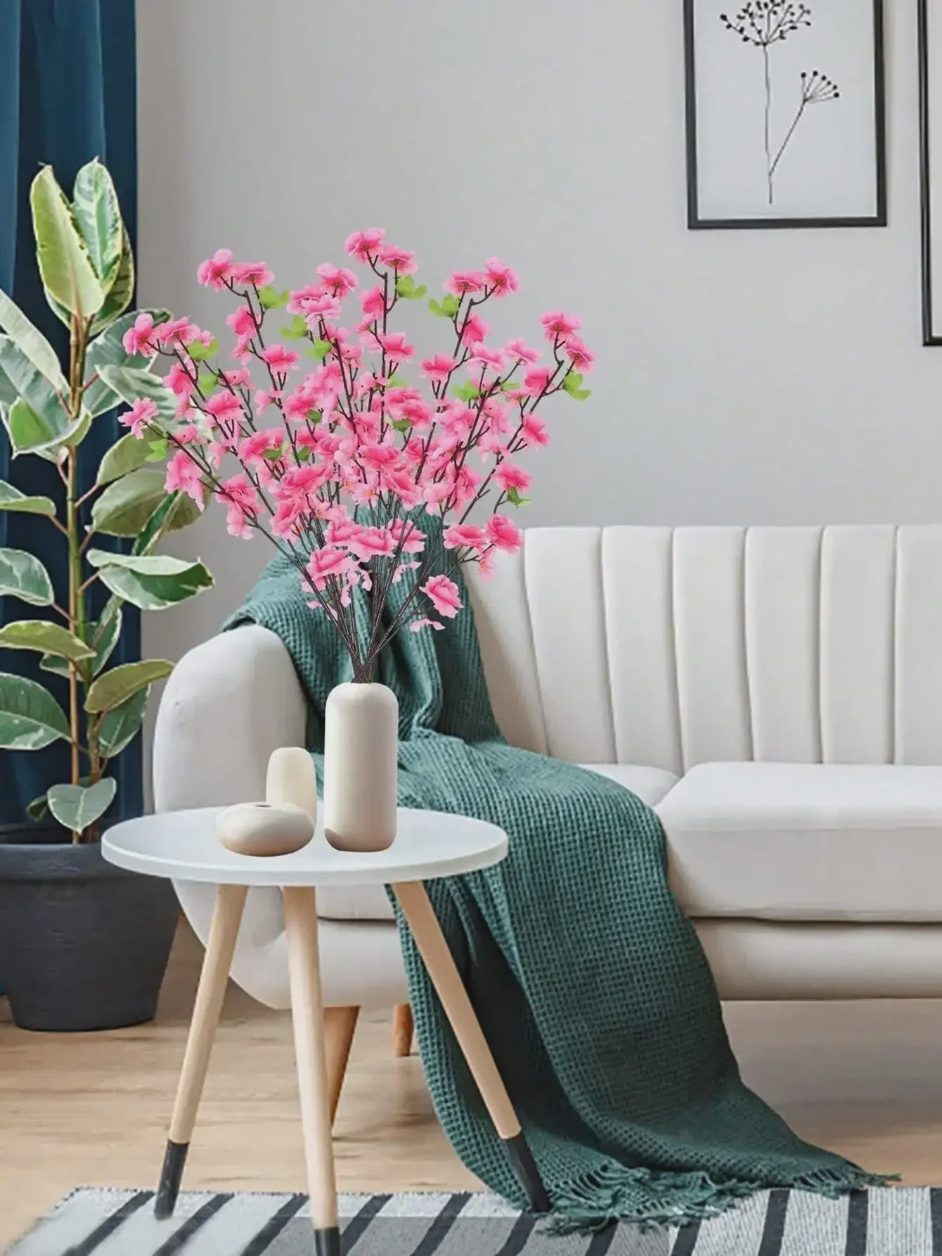 Roze Kunstbloesem Tak - Perzikbloesem & Kersbloesem Decoratie
