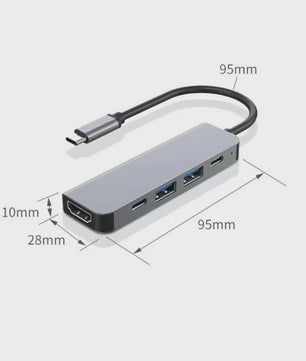 USB-C Hub met 4K HDMI, USB 3.0/2.0 & PD Laden - Dock voor MacBook, iPad, Samsung Dex