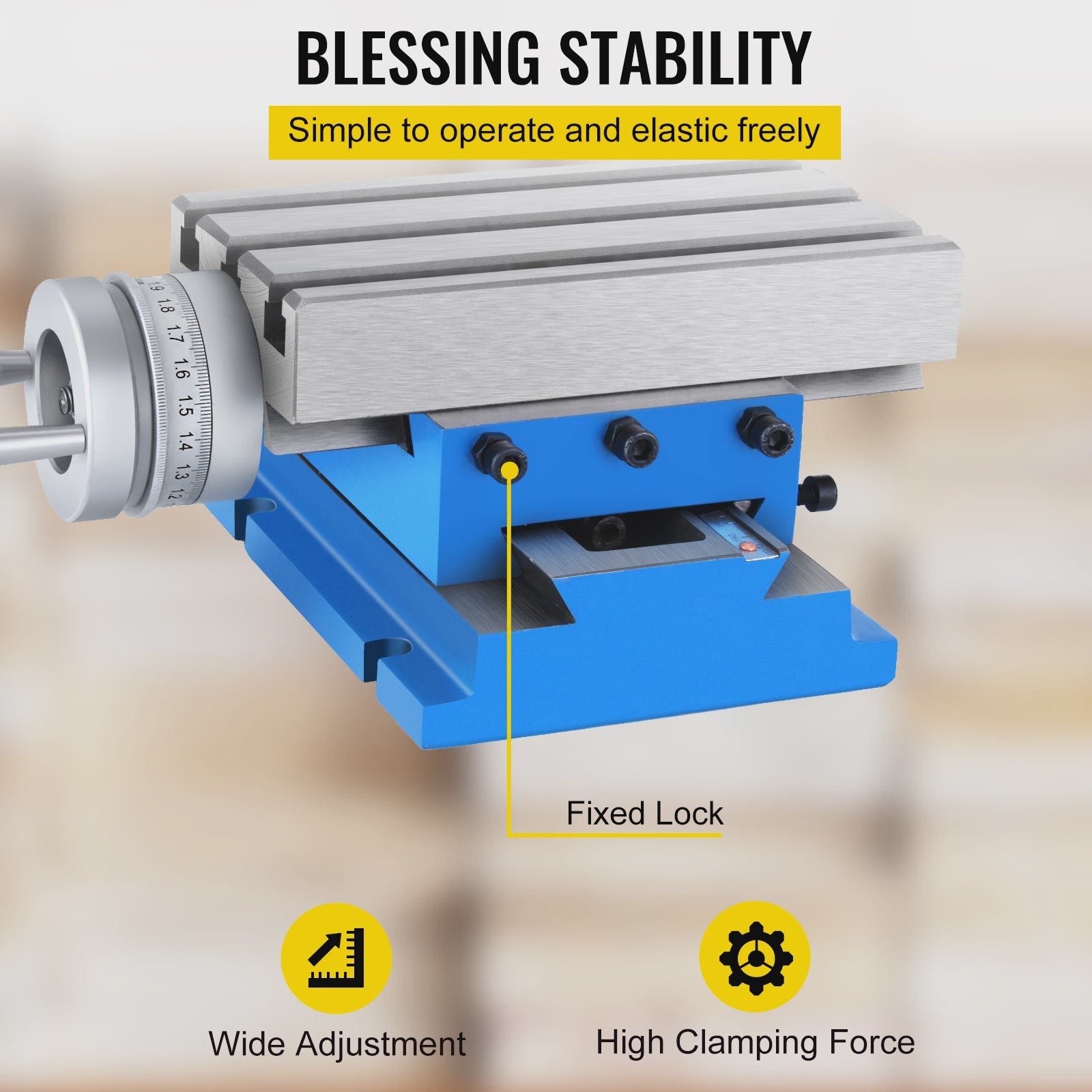 Precisie werktafel met dubbele geleiding voor frees- en boormachines
