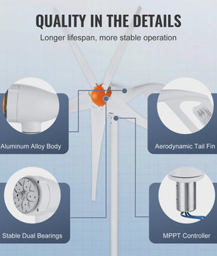 Krachtige Windturbine Generator 12V 500W/800W met MPPT Controller - Duurzame Energie voor Huis, Boerderij & Camper