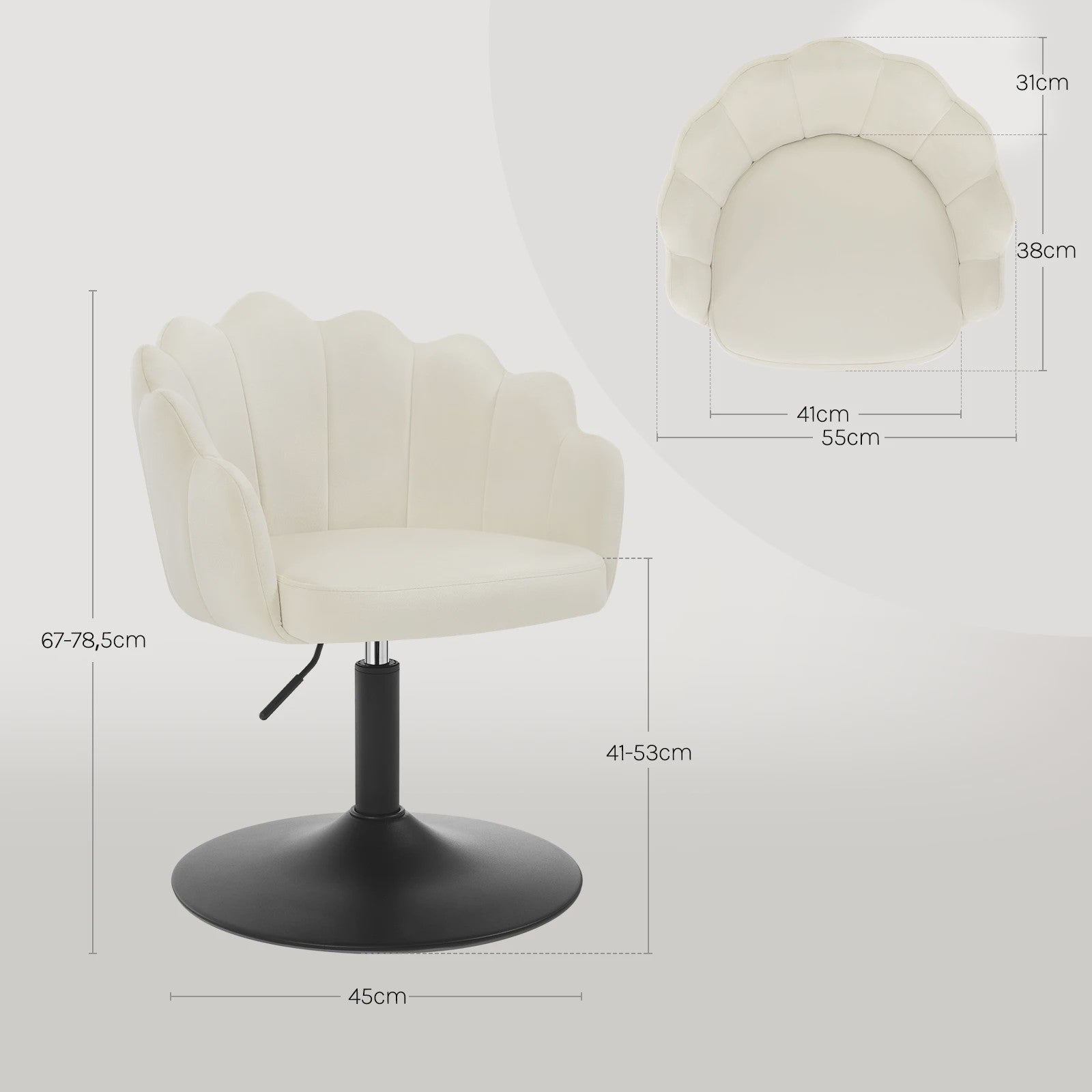 Verstelbare Draaibare Kaptafel Stoel met Rugleuning - Modern Woonkamer Meubel